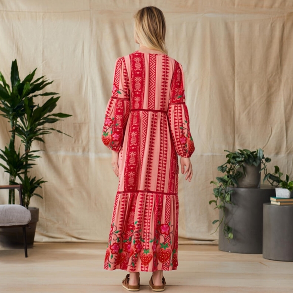 NWT Anthropologie Farm Rio Jaquard Orchard Maxi Dress - Medium - Picture 3 of 6